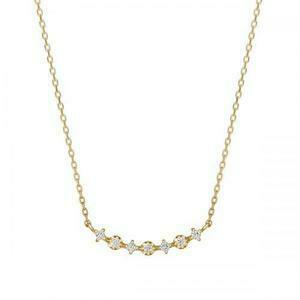 【ドラマ・リカ/4話】夏菜/着用ネックレス:K18 マタタキ7セキダイヤモンドネックレス 0.04ct(YG)