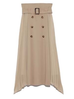 【まだ結婚できない男/２話】吉田羊/着用衣装(スカート)：プリーツコンビスカート