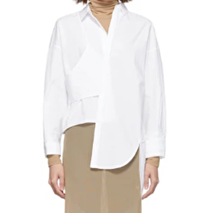 【まだ結婚できない男/1話】吉田羊/着用衣装(シャツ)：ホワイト Somelos シャツ